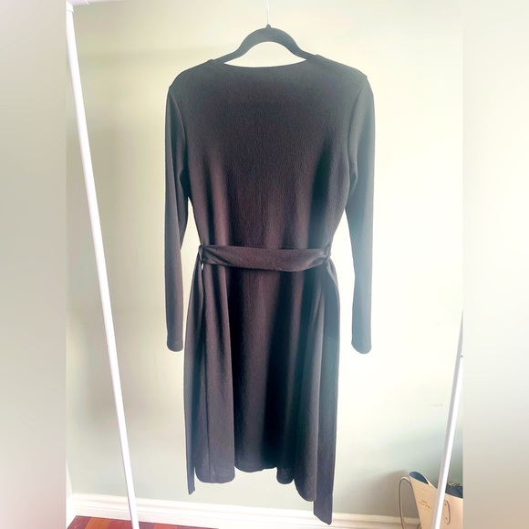 Mango Long Sleeve Black Wrap Dress size S - Picture 3 of 4
